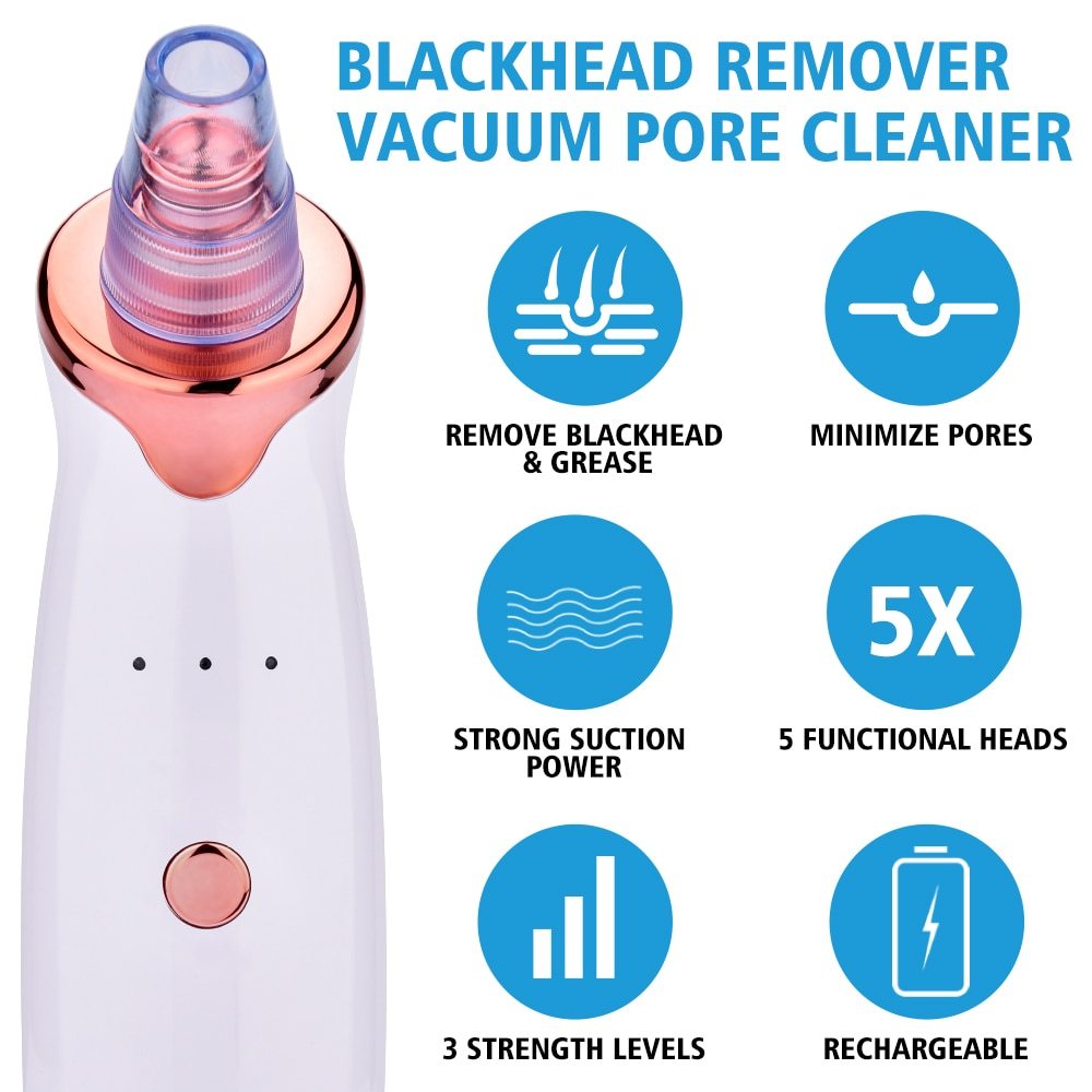 Electric Blackhead Remover – Powerful Suction Facial Cleanser for Acne & Pore Care