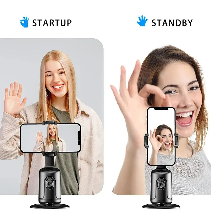 360° AI Auto Face Tracking Gimbal – Smart Phone Holder for Vlogging, Live Streaming & Video Stabilization