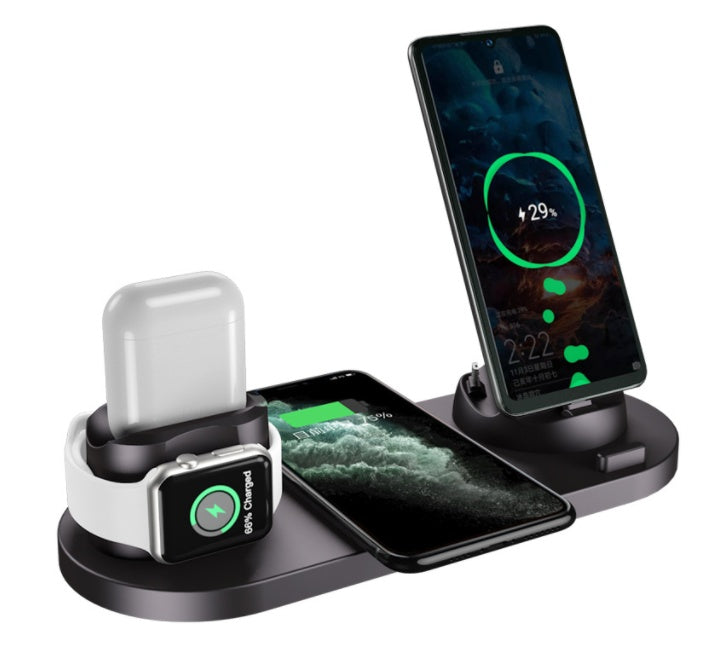 6-in-1 Wireless Charging Dock – Fast Charger for iPhone, Watch & More